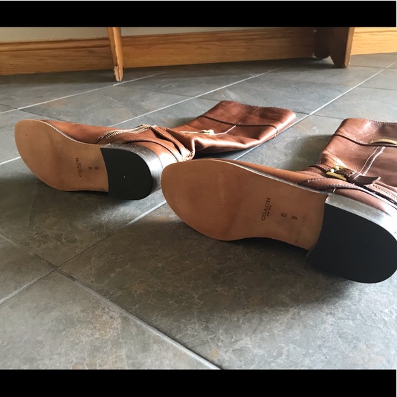 COACH - Brown Leather Riding Boots - Size 6 - Picture 5 of 12